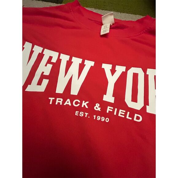 H&M Red New York Track & Field Crew Neck Sweatshirt XL Unisex - Picture 3 of 3